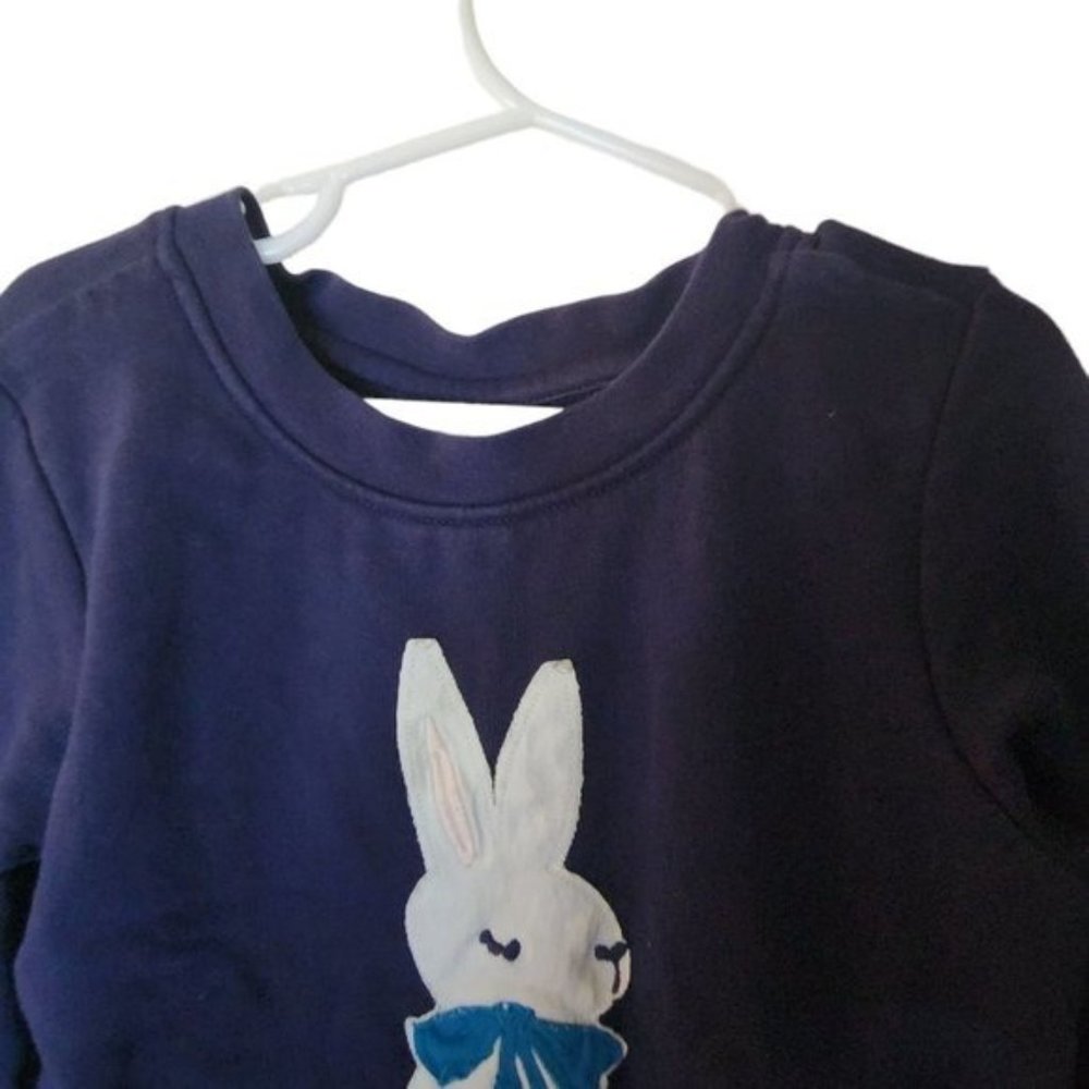 Hanna Andersson Bunny Sweatshirt Dress Applique Floral 130 8 Years Kids Girl - Picture 5 of 9